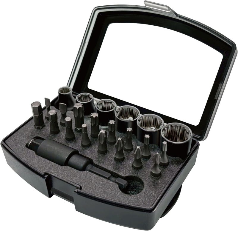 KESI TOOL 40-in-1 3/8" Drive Impact Socket Set with Swivel Adapter, SAE (1/4" - 9/16") & Metric (6mm - 14mm) & E-Socket (E8 - E18) & Stripped Bolt, Torsion Zone Impact Bits, CR-V Steel, USA Patent - Image 1
